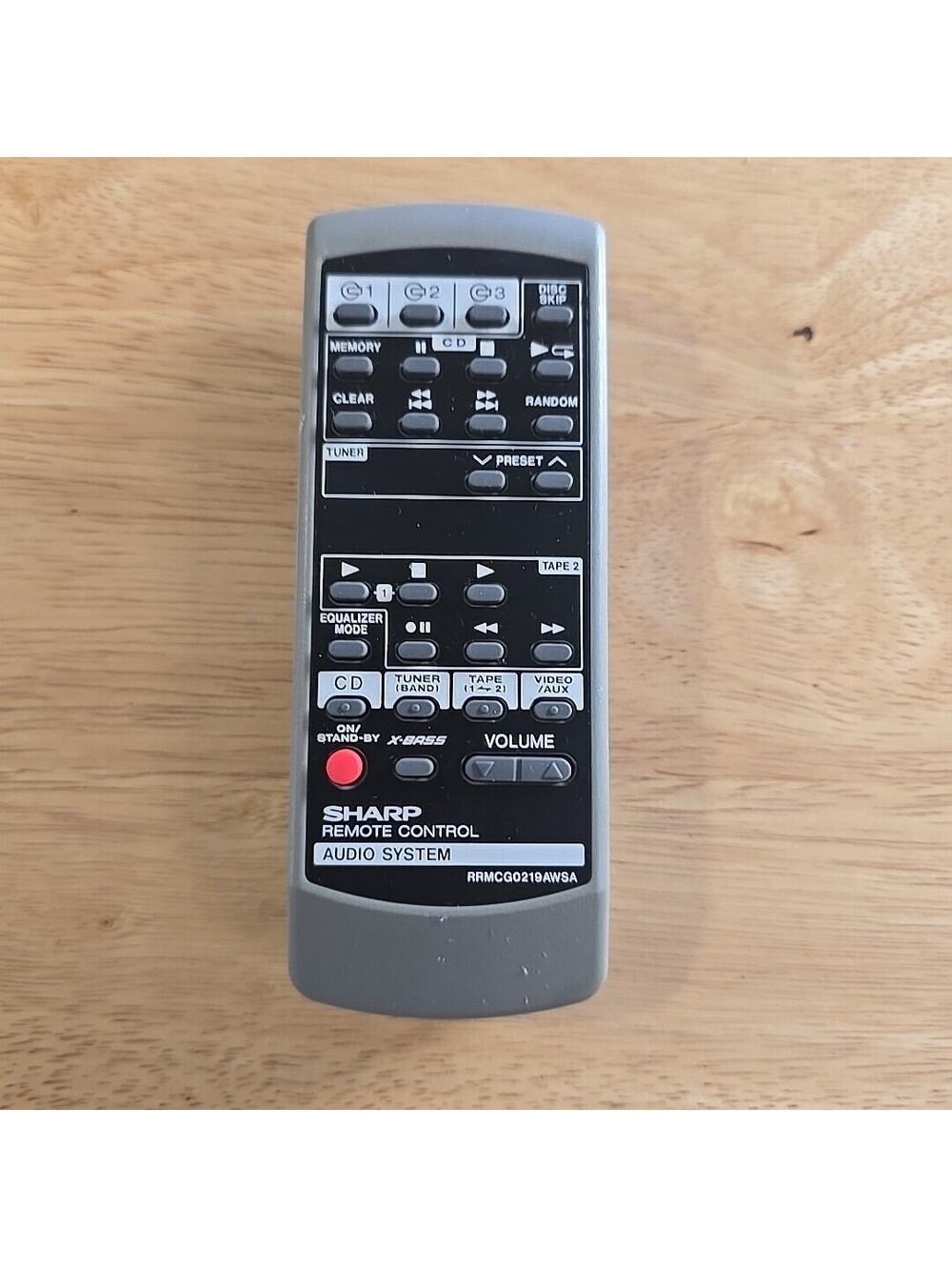 Sharp RRMCG0219AWSA Wireless Handheld Audio Player System Remote Control